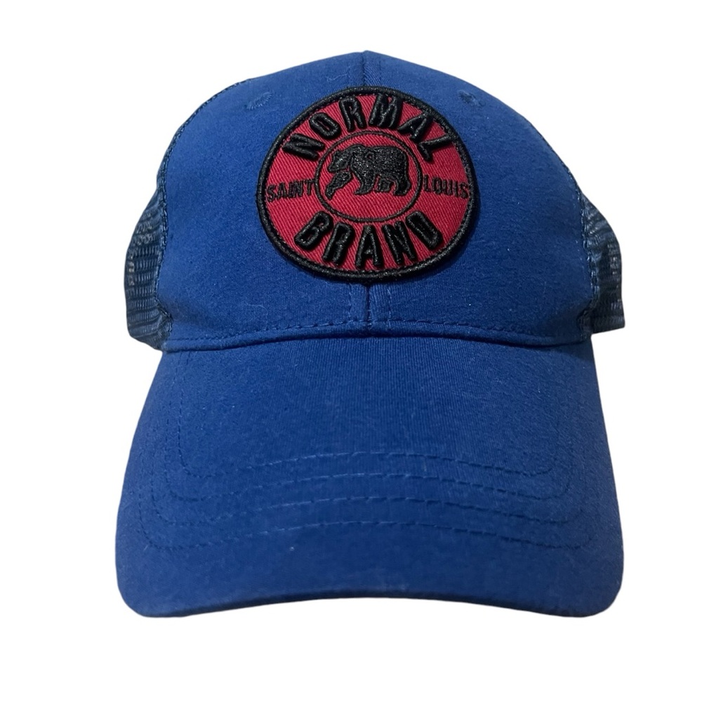 The Normal Brand Hat St Louis Bear Red Logo Navy Blue Adjustable Strap‎ Cap Mesh